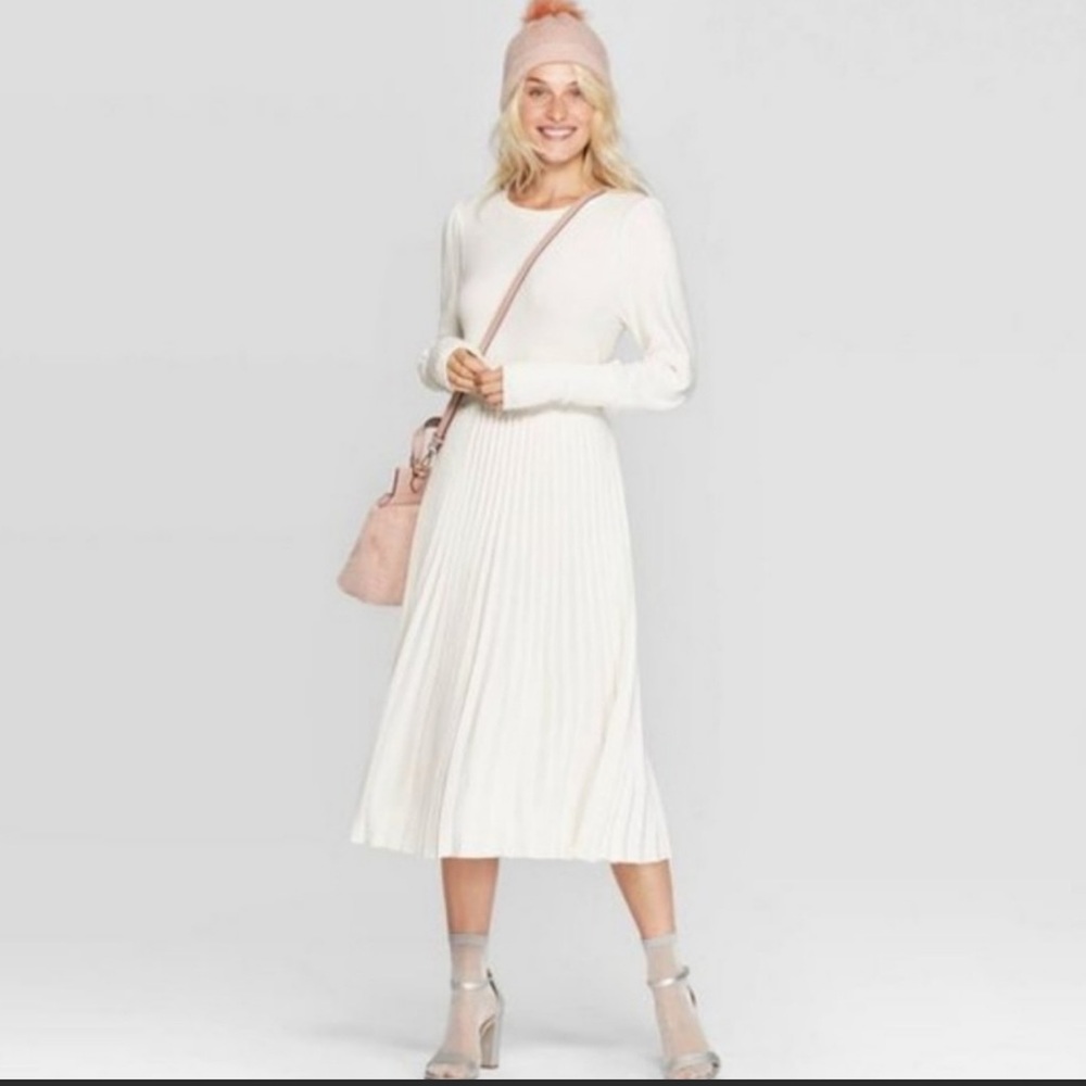 A New Day Pleated Midi Skirt
